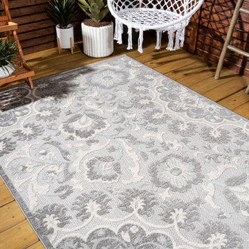 Lucena Modern Medallion High-low Indoor/outdoor Area Rug
